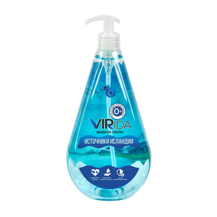 VIRida Антибактериальное жидкое мыло гипоаллергенное Источники Исландии 1000 мл