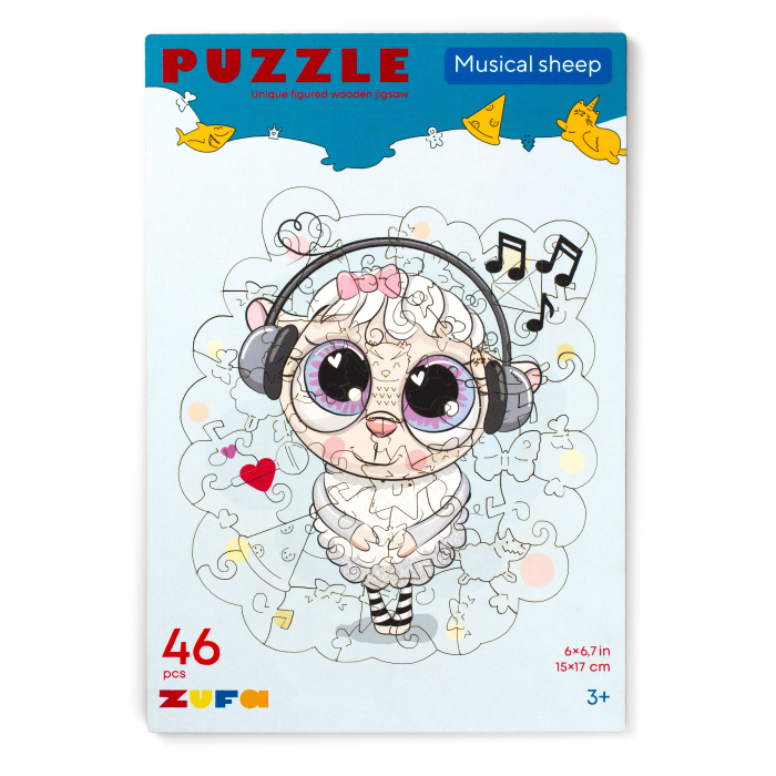 Деревянная игрушка Zufa Пазл из дерева  Музыкальная Овечка
