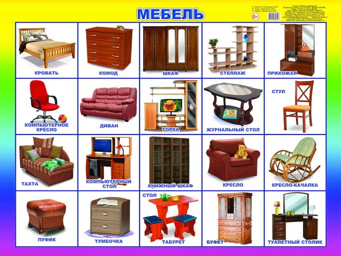 Обучающие плакаты Алфея Плакат Мебель мягкая мебель