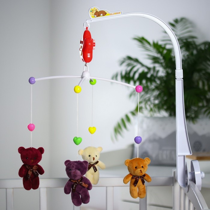фото Мобиль сималенд музыкальный мишки лав заводной с мягкими игрушками
