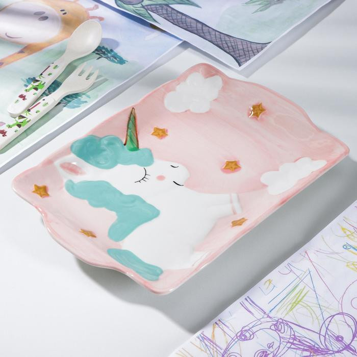 Сималенд Блюдо прямоугольное Единорог 24,8х16,8 см