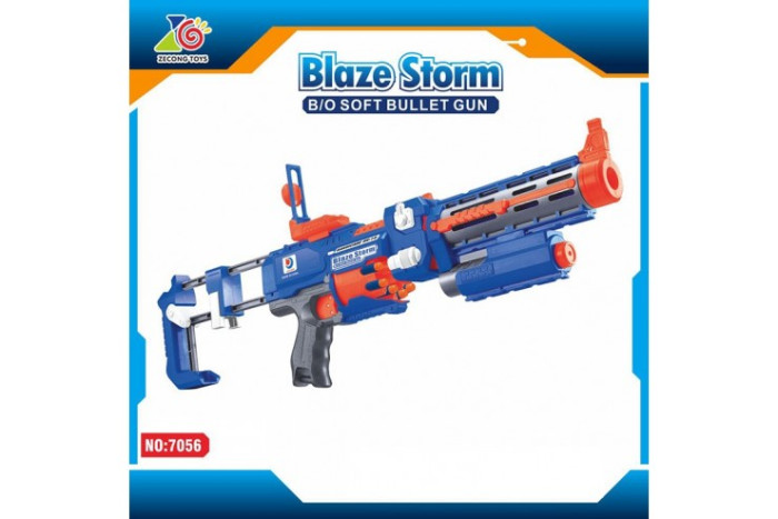 фото Zecong toys автомат blaze storm с мягкими пулями на батарейках + фонарик