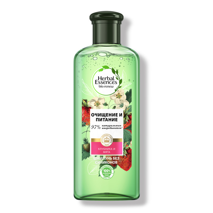 фото Herbal essences essences шампунь белая клубника и сладкая мята для очищения и питания волос 400 мл