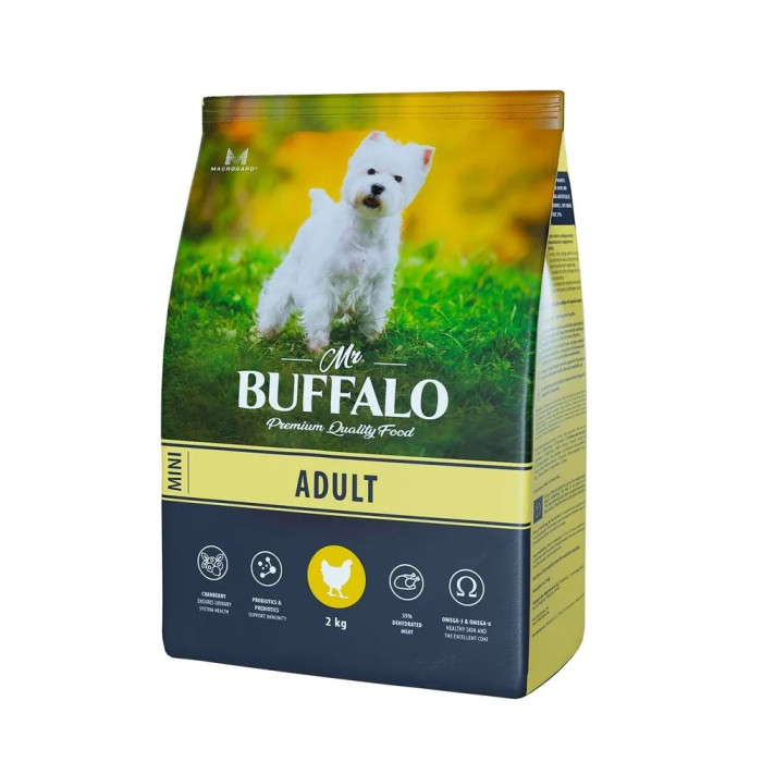 фото Mr.buffalo сухой корм adult mini для собак мелких пород с курицей 2 кг