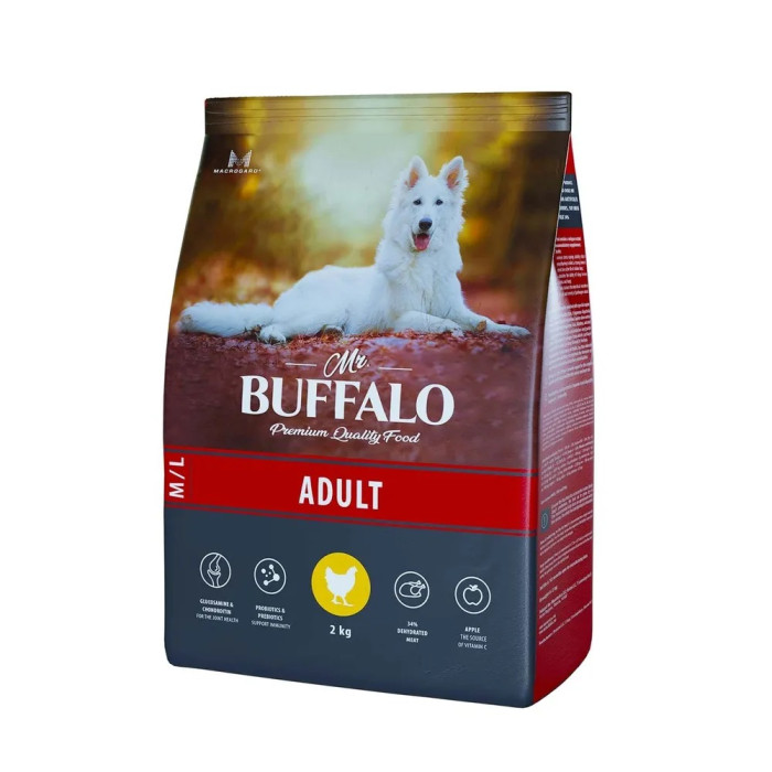  Mr.Buffalo Сухой корм Adult M/L для собак средних и крупных с курицей 2 кг