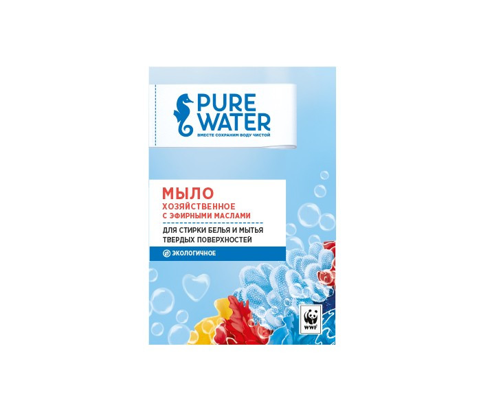 Pure Water Мыло хозяйственное с эфирными маслами 175 г 4 шт.