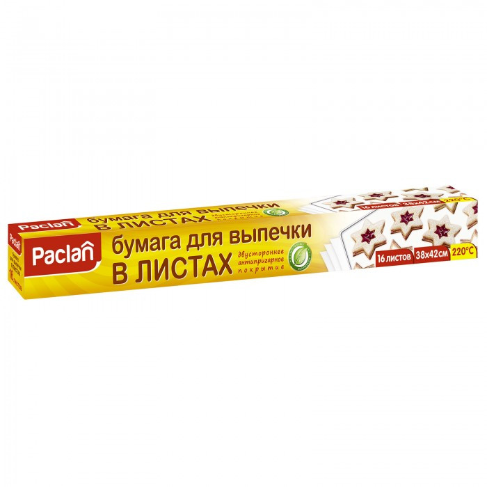 Paclan Бумага для выпечки в листах 16 шт. 5 упаковок