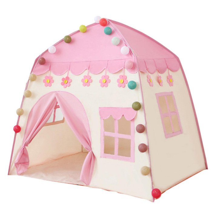 фото Sharktoys детская игровая палатка с ковриком и гирляндой из лампочек
