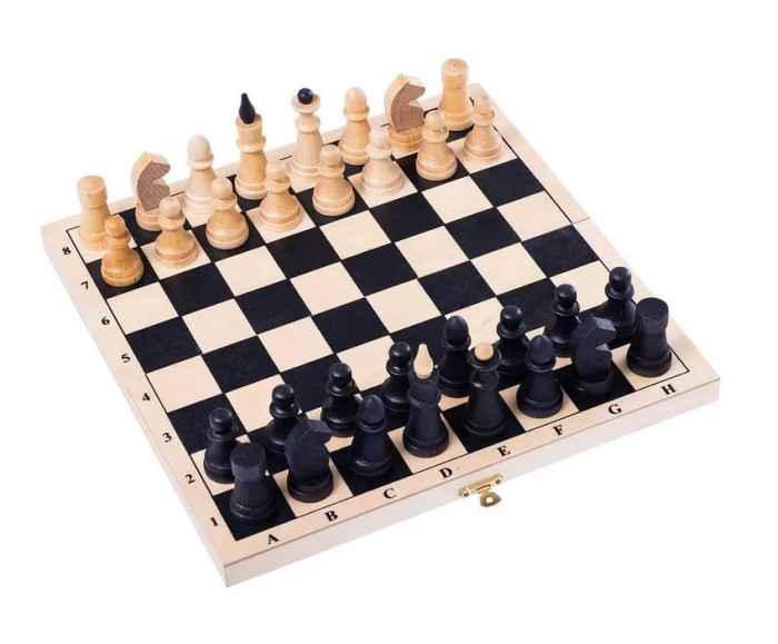 фото Объедовская фабрика игрушки шахматы обиходные с дорожной деревянной доской классика