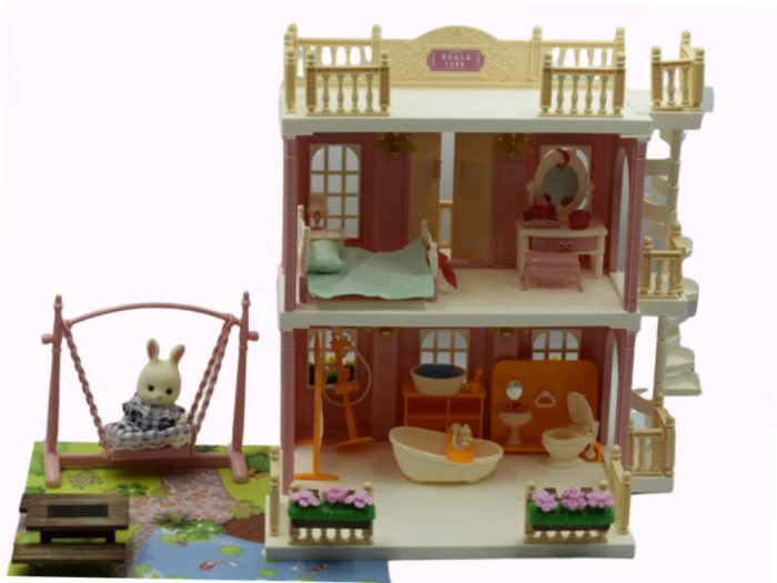 фото Sharktoys koala town кукольный домик с мебелью и фигуркой животного спальня и ванная