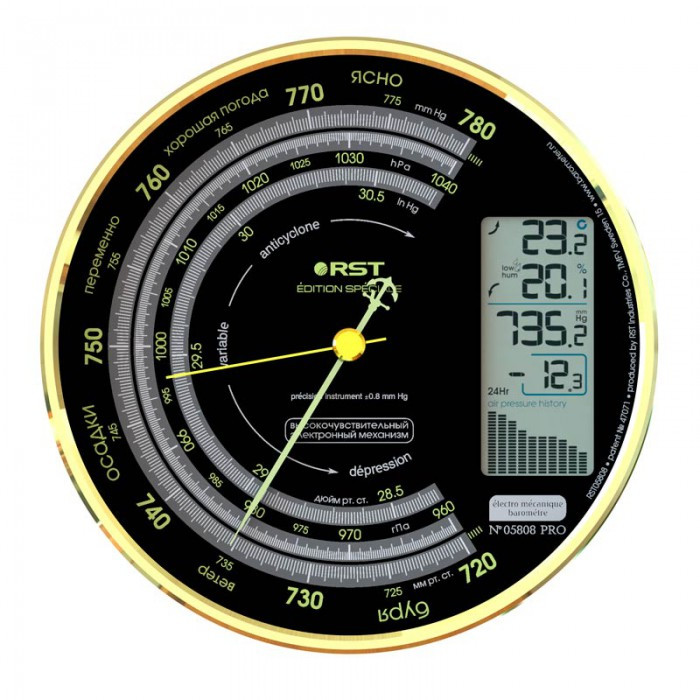 RST Термометр-Барометр электромеханический Rst05808