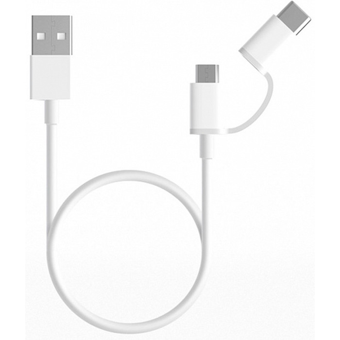 фото Xiaomi usb-кабель mi 2-in-1 usb cable micro-usb to type-c 30 см