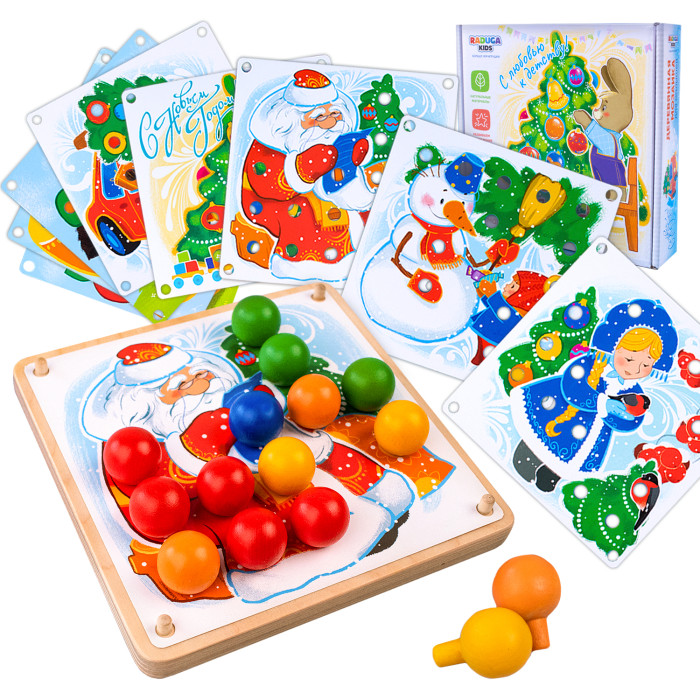 Деревянная игрушка Raduga Kids Мозаика для малышей Новый год