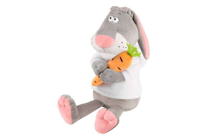 Мягкая игрушка Maxitoys Кролик Семёныч в Худи с Морковкой 25 см MT-MRT02228-4-25
