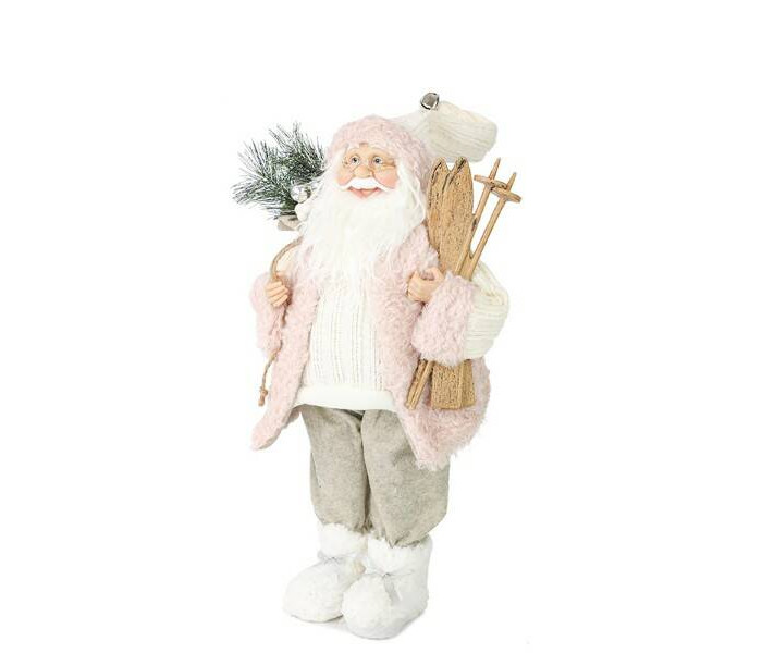 Maxitoys Дед Мороз в Розовой Шубке с Лыжами и Подарками 60 см MT-21835-60