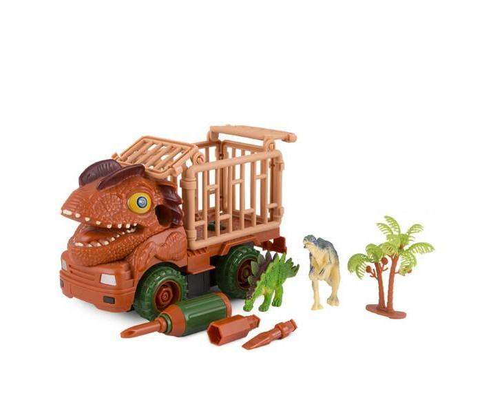 Pit Stop Машинка-Конструктор Динозавр Трак Карнотавр 16 см