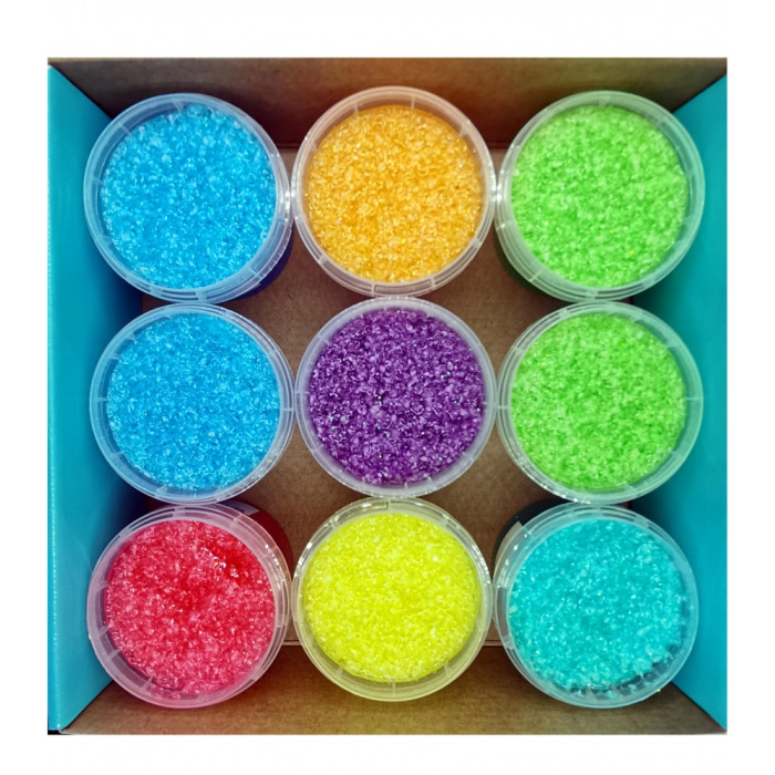 Развивающая игрушка Слайм Стекло Набор слаймов Физ с блестками 9 шт. по 90 г