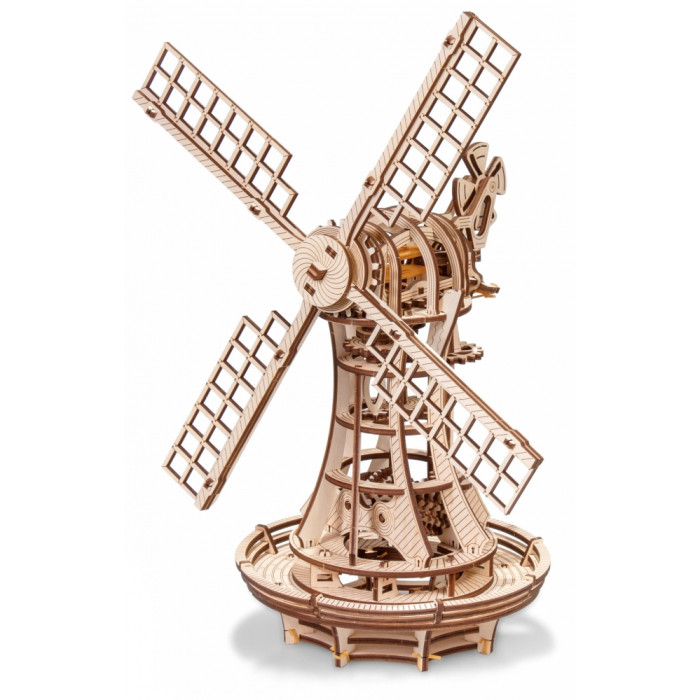 Деревянная игрушка Eco Wood Art Конструктор 3D Ветряная мельница механическая