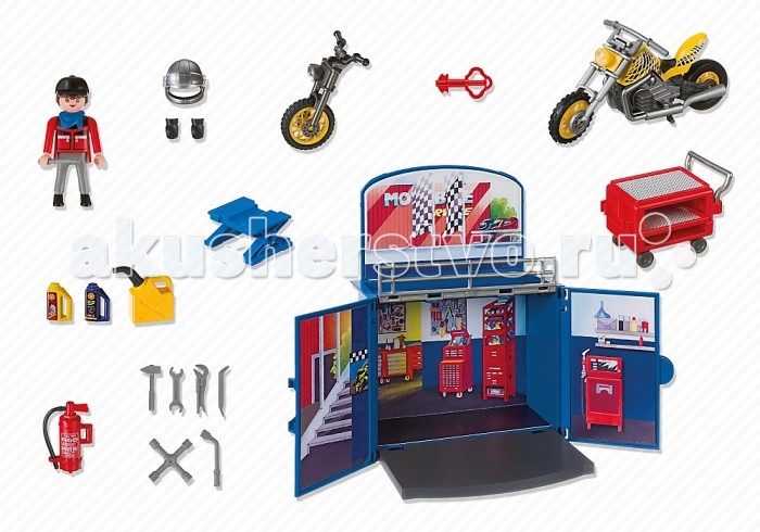 

Конструктор Playmobil Возьми с собой: Мастерская мотоциклов