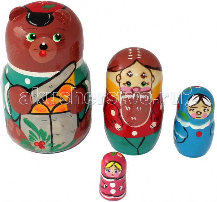 Деревянные игрушки Русская народная игрушка (РНИ) Матрешка Маша и медведь музыкальные игрушки русская народная игрушка рни свистулька птичка