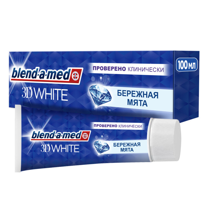 Гигиена полости рта Blend-a-med Зубная паста 3D White Бережная мята 100мл гигиена полости рта blend a med зубная паста анти кариес здоровая белизна 100 мл