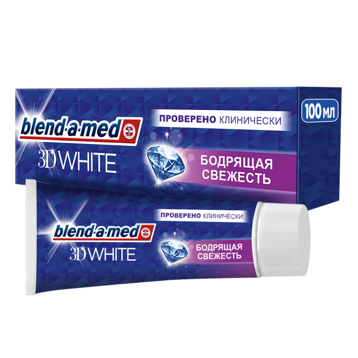 Гигиена полости рта Blend-a-med Зубная паста 3D White Бодрящая свежесть 100мл гигиена полости рта blend a med зубная паста анти кариес здоровая белизна 100 мл