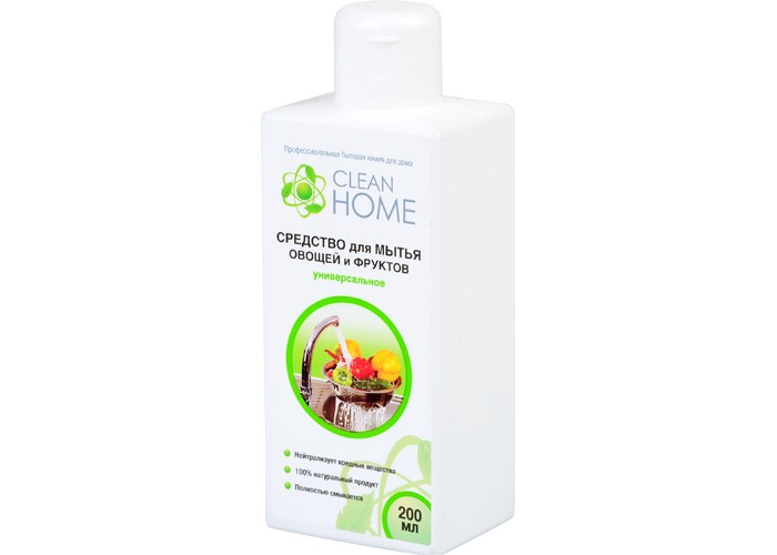 Бытовая химия Clean Home Средство для мытья овощей и фруктов универсальное 200 мл