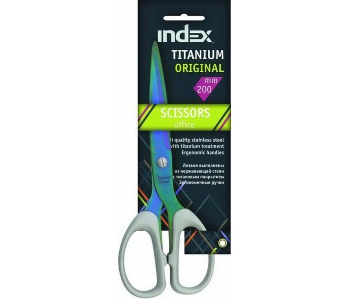 Канцелярия Index Ножницы Titanium Original 200 мм пластиковые ручки ножницы index isc101 15 3 см