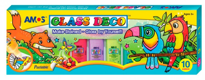 Amos Набор витражных красок  10 цветов, 22 мл.