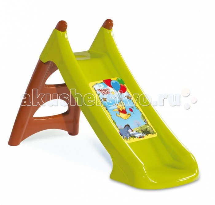 Горка Smoby WinnieWinnie Горка Smoby WinnieWinnieГорка Smoby Winnie предназначена для детей от 2-х лет. Горка имеет 2 ступеньки, изготовена из прочного пластика. На поверхности горки изображены герои любимого мультфильма - медвежонок Пух и его друзья. Небольшие размеры позволяют раскладывать и устанавливать горку не только на улице, но и дома. А если установить горку в бассейн и провести к ней воду, то получится забавный водный аттракцион. Изготовленна из упрочненного пластика. Длина поверхности скольжения: 95 см Высота: 76 см<br>