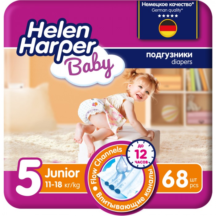 

Helen Harper Подгузники Baby Junior (11-18 кг) 68 шт., Подгузники Baby Junior (11-18 кг) 68 шт.