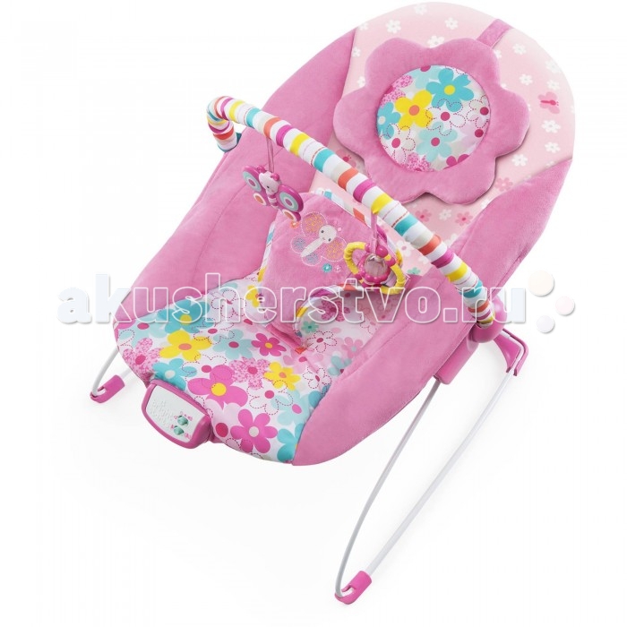 Bright Starts Кресло-качалка Цветочная полянаКресло-качалка Цветочная поляна Bright Starts Кресло-качалка Цветочная полянаКресло-качалка Цветочная полянаBright Starts Кресло-качалка Цветочная поляна Маленькой принцессе понравятся мягкие ткани, комфортное укачивание и забавные игрушки! Особенности: - Удобное сиденье колыбельного типа с мягкой подушкой для ног и съемным подголовником - 7 мелодий, успокаивающая вибрация и автоматическое отключение через 15 минут - Перекладина с игрушками легко убирается для быстрого доступа к ребенку - 2 яркие игрушки: бабочка и кольцо с гремящим цилиндром Дополнительные характеристики: - Регулируемый 3-х точечный ремень безопасности - Сиденье можно стирать в стиральной машине - 3 батарейки типа С (не входят в комплект) - Специальные нескользкие ножки - Размеры товара: 48 х 53 х 42 см - До 9 кг<br>