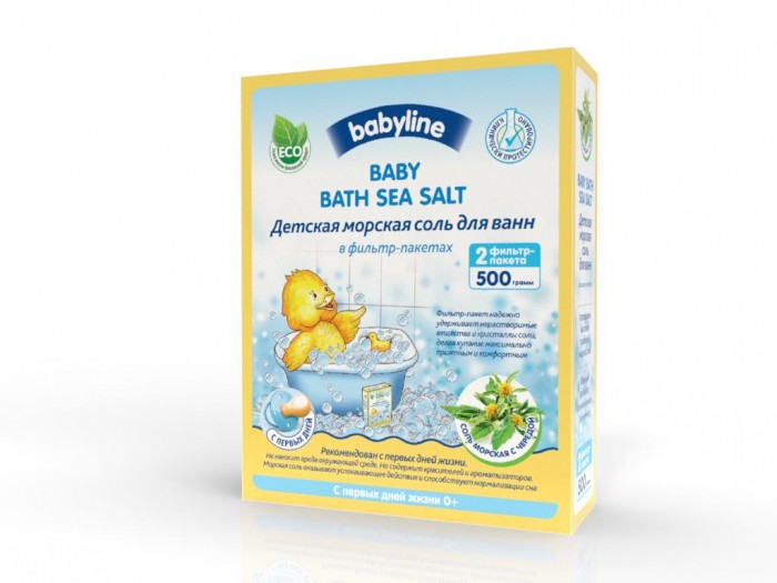 Соли и травы для купания Babyline Детская морская соль для ванн с чередой 500 г