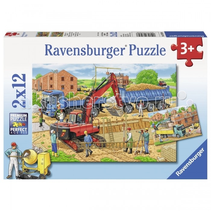 Пазлы Ravensburger Пазл Стройка дома 2х12 элементов