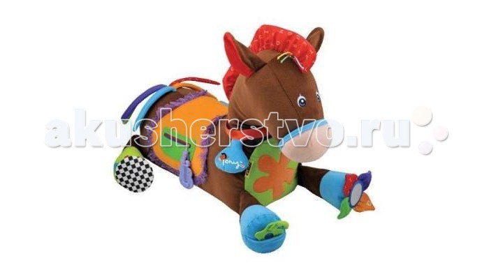 Игровой центр KS Kids Пони ТониПони Тони Игровой центр KS Kids Пони ТониПони ТониРазвивающий центр лошадка Пони Тони K`s Kids - это та игрушка, с которой малышу никогда не будет скучно. Забавный веселый зверек выполнен в ярких тонах, содержит в себе более 20 развивающих элементов, сделанных из разнофактурных материалов. Особенности: шелестящие элементы в ушках, брелке на ошейнике, рожках, цветочках на ошейнике есть колечко-погремушка трещётка в цветочке на лапке замочек-прорезыватель большая пуговица хвост-ленточки замок-молния наличие нитяных элементов безопасное зеркальце цифры на цветочке богатое цветовое оформление<br>