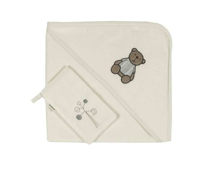 

Kidboo Комплект полотенце-уголок + варежка Little Bear, Комплект полотенце-уголок + варежка Little Bear