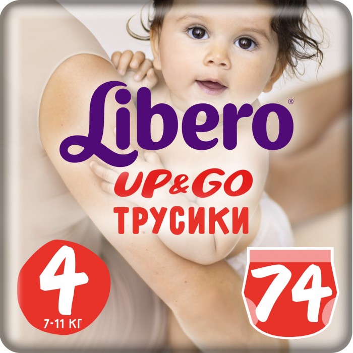 фото Libero Подгузники-трусики Up&Go Size 4 (7-11кг), 74 шт.