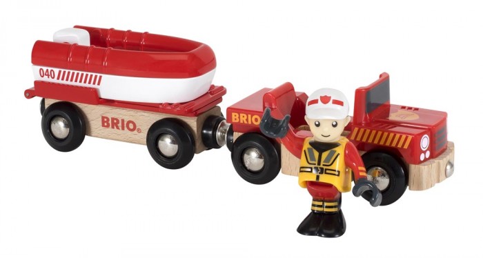 

Brio Игровой набор Пожарный транспортер катера 4 элемента, Игровой набор Пожарный транспортер катера 4 элемента