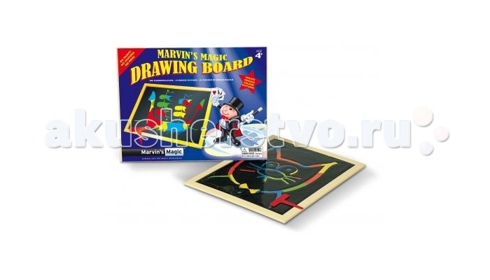 Marvins Magic Волшебная доска для рисованияВолшебная доска для рисования Marvins Magic Волшебная доска для рисованияВолшебная доска для рисованияВолшебная доска для рисования Marvin`s Magic подойдет в качестве подарка как мальчику, так и девочке. В набор входит доска и волшебная палочка для рисования, которая оставляет за собой четкие линии. На этой доске можно выводить красивые картинки волшебной палочкой, не используя при этом карандаши, фломастеры или мелки. Используемые для изготовления игрушки материалы безвредны и нетоксичны. Доска очень компактна, и ее удобно брать с собой в путешествие, чтобы с пользой провести свободное время. Доска для рисования обязательно понравится ребенку, а родители оценят высокое качество, надежность и безопасность изделия. Рисование – одно из любимых занятий детей. Оно развивает воображение, память, внимание, мелкую моторику, учит ребенка думать, анализировать и готовит его руку к письму. Размер доски для рисования: 33х26х0.6 см.<br>