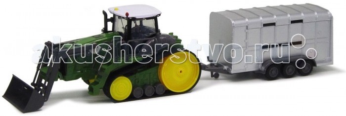 фото Пламенный мотор трактор гусеничный на р/у с ковшом и полуприцепом 1:28