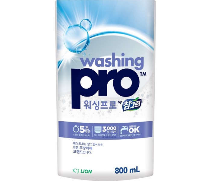 Бытовая химия CJ Lion Средство для мытья посуды Washing Pro 800 мл средство для мытья посуды трио фитонциды антибактериальное с ароматом таежной хвои 1 2 л