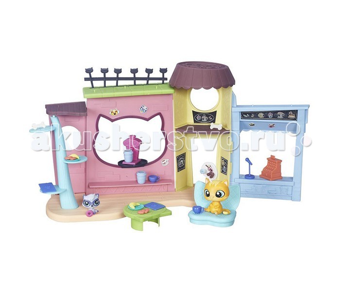 Littlest Pet Shop Игровой набор КафеИгровой набор Кафе Littlest Pet Shop Игровой набор КафеИгровой набор КафеLittlest Pet Shop Кафе - замечательный набор, предназначенный для увлекательной сюжетно-ролевой игры! Ребенок сможет почувствовать себя владельцем уютного кафе, встретить гостей - маленьких зверят, напоить их чаем и вкусно накормить. В комплект входит все необходимое, чтобы расположить и угостить посетителей - столик и диван, посуда и множество разнообразных аксессуаров. Также в наборе прилагается лист с наклейками, с помощью которых ребенок сможет украсить кафе по своему вкусу.<br>