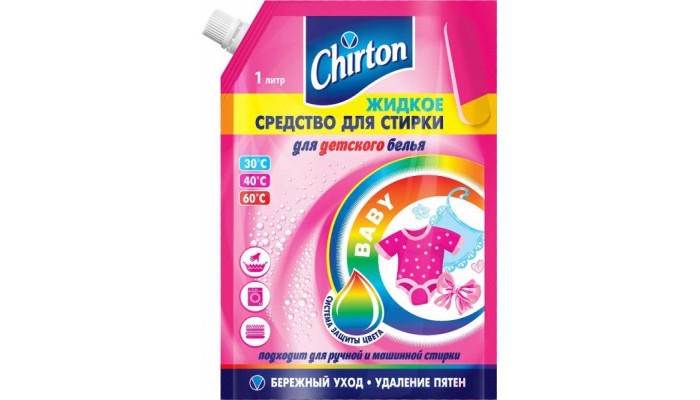 Детские моющие средства Chirton Жидкое средство для стирки детского белья Baby 1000 мл жидкое средство luxus professional для стирки детского белья 1 л