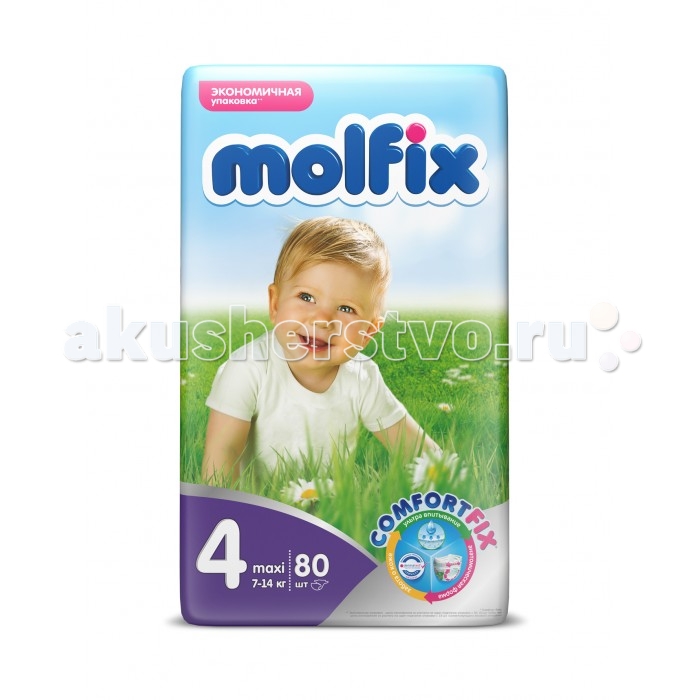 Подгузники Molfix Подгузники Comfort Fix Макси 7-14 кг 80 шт. подгузники