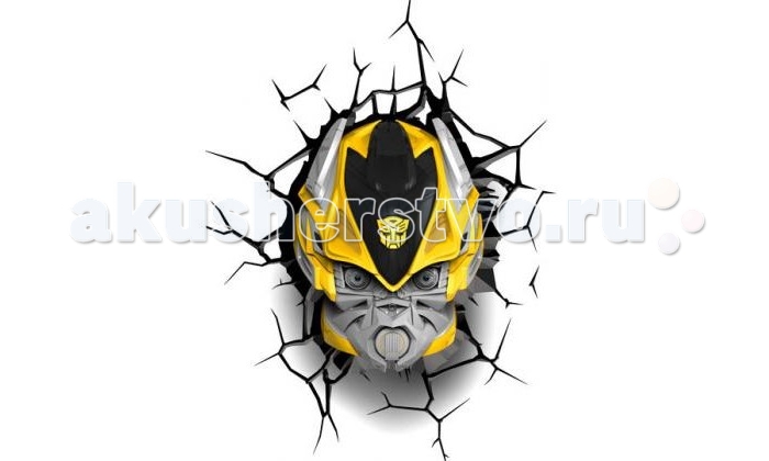 Светильник 3DlightFX Пробивной 3D TRNSFMR Bumble Bee (Бамблби)Пробивной 3D TRNSFMR Bumble Bee (Бамблби) Светильник 3DlightFX Пробивной 3D TRNSFMR Bumble Bee (Бамблби)Пробивной 3D TRNSFMR Bumble Bee (Бамблби)Пробивной 3D светильник TRNSFMR Bumble Bee (Бамблби). Безопасный: без проводов, работает от батареек (3хАА, не входят в комплект); Не нагревается: всегда можно дотронуться до изделия; Реалистичный:3D наклейка-имитация трещины в комплекте; Фантастический: выглядит превосходно в любое время суток; Удобный: простая установка (автоматическое выключение через полчаса непрерывной работы). Товар предназначен для детей старше 3 лет. ВНИМАНИЕ! Содержит мелкие детали, использовать под непосредственным наблюдением взрослых. Особенности: Размеры: 22.5 х 30.5 х 15.5 см Вес: 0,89 кг<br>