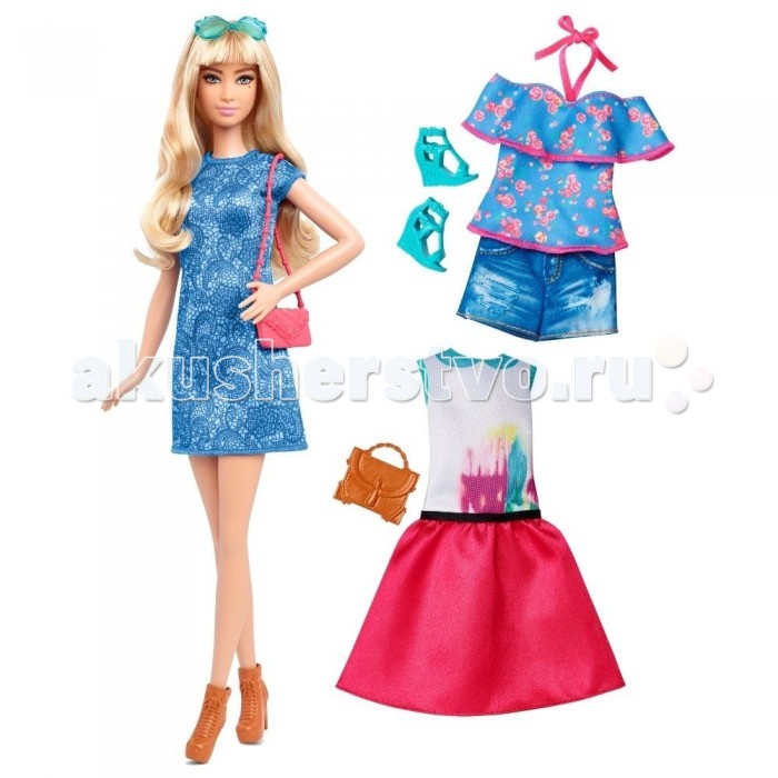 

Barbie Кукла Барби в голубом платье с набором одежды