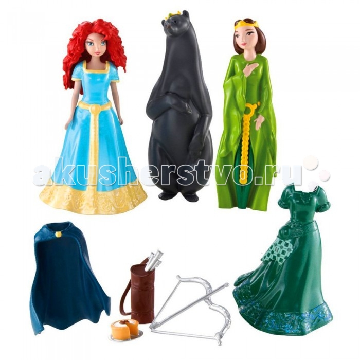 Disney Игровой набор Храбрая сердцем с мини-куклами - Принцесса Мерида и Элинор Мини-замок Мериды