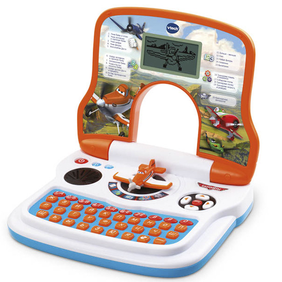 Vtech Обучающий компьютер ДастиОбучающий компьютер Дасти Vtech Обучающий компьютер ДастиОбучающий компьютер ДастиОбучающий компьютер «Дасти» от фирмы VTech, порадует любителей мультика «Самолеты», ведь главный герой тут один. Компьютер содержит 20 обучающих программ из разных областей знаний. Благодаря Дасти малыш научится цифрам, буквам, разовьет логику и слух, сможет узнать много нового и интересного. Дети полюбят играть самостоятельно вместе с обучающим компьютером, в компании любимого героя.<br>