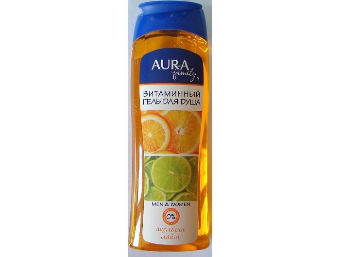 Косметика для мамы Aura Гель для душа Апельсин и Лайм витаминный 250 мл гель для душа