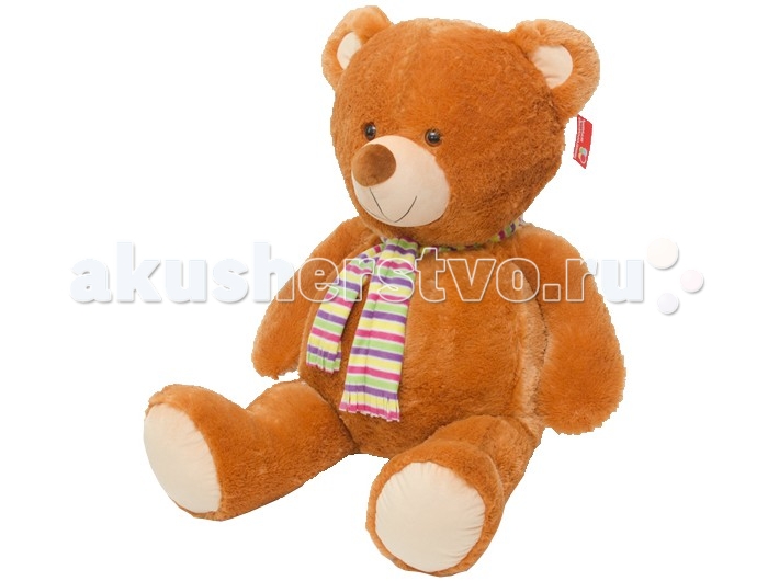 Мягкая игрушка Нижегородская игрушка Медведь в шарфе большой, озвученный 110 см